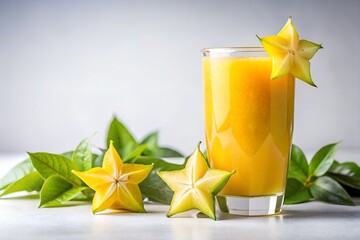 starfruit juice in white background
