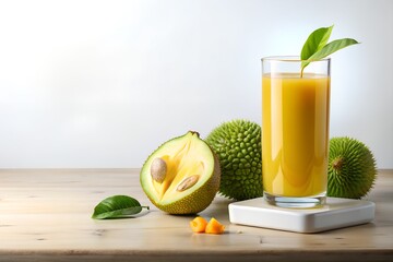 jackfruit juice in white background