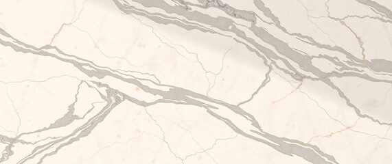 Dramatic Veined Marble Slab with Creamy White, Grey, and Brown Striations - Realistic Texture Render