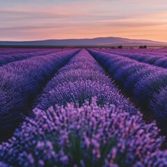 Fototapeta premium Lavender Field at Sunrise