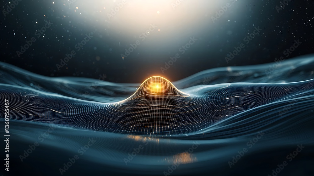 Aufkleber glowing sphere abstract wave background