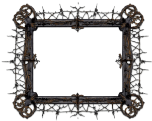 Intricate Gothic Wrought Iron Frame Adorned with Delicate Cobwebs, Perfect for Adding a Touch of Eerie Elegance to Any Project, Design, or Artistic Endeavor Requiring a Vintage Aesthetic