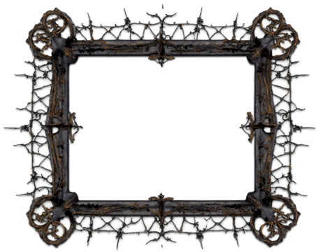 Intricate Gothic Wrought Iron Frame Adorned with Delicate Cobwebs, Perfect for Adding a Touch of Eerie Elegance to Any Project, Design, or Artistic Endeavor Requiring a Vintage Aesthetic