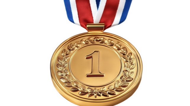 gold medal on white background