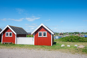 cottages in port of Voersaa in northern jutland in denmark