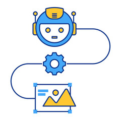 Neural Network Icon, AI Image Creation, Artificial Intelligence Design, AI Generated Art, Machine Learning Symbol, Smart Technology Vector, Digital Art 