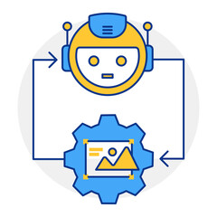 AI Generated Art Icon, AI Image Creation, Artificial Intelligence Design, Machine Learning Symbol, Neural Network Graphic, Smart Technology Vector, Digital Art 