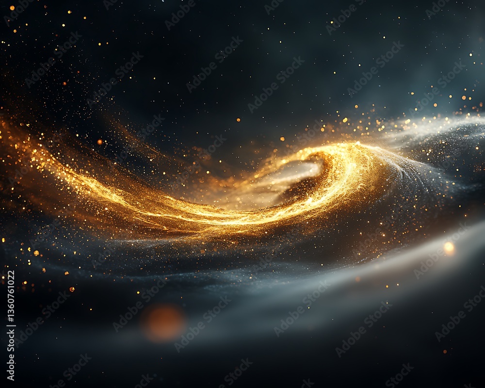 Aufkleber Golden particle swirl abstract background