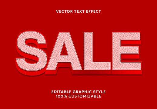 Red and White Bold Sale Font Discount Typography Text Effect 