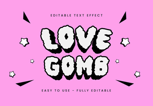 White Black Cartoon Bold Funny Comic Cloud Text Effect