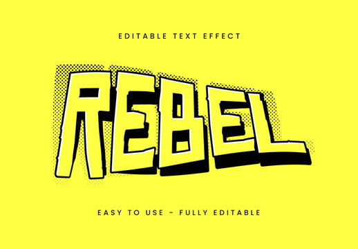 Yellow Black Comic Pop Art Style Fun Text Effect