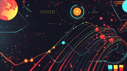 Obraz premium Futuristic data visualization background.