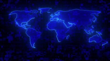 News breaking background. world map on digital background. 3D Rendering HUD head up display interface with graph bar statistic,cyber futuristic and technology concept, - Powered by Adobe