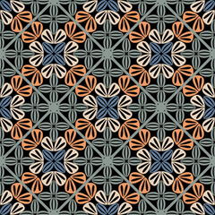 Pattern with crochet granny square wallpaper handmade decorative art design print