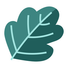 Green leaf flat illustration