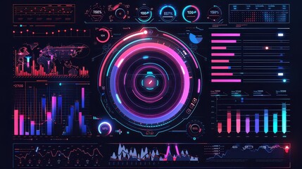 Obraz premium Futuristic data visualization background