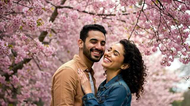 young couple talking on the phone
