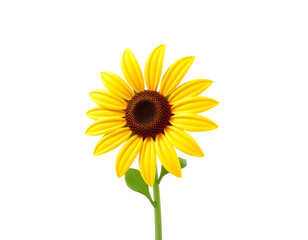 A vibrant sunflower in full bloom against a transparent background