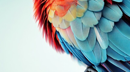Fototapeta premium Colorful Parrot Feather Detail Close Up