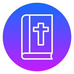 Obraz premium Line Art Holy Bible Rounded Gradient Circle Icon