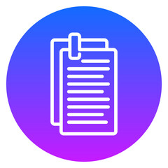 Line Art Legal Documents Rounded Gradient Circle Icon