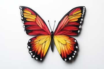 Obraz premium Colorful Abstract Nature: Decorative Butterfly Wall Art with Vivid Yellow & Orange Wings