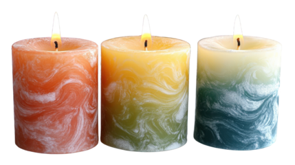 candles on white background