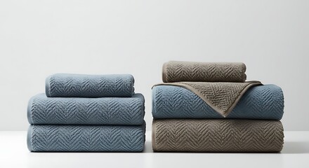stack of folded soft blankets
