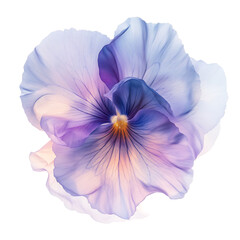 Vibrant Violet Pansy with Soft Petals Isolated on Transparent Background