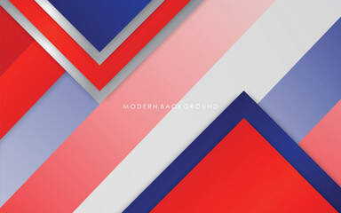 Illustration vector graphic of abstract background blue and red gradients with white color overlap layers modern