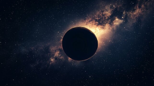 Ultra-realistic view of a black hole with a glowing event horizon surrounded by stars in deep space
