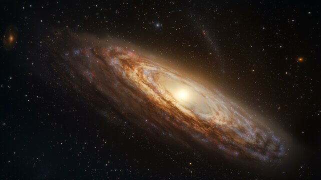 Ultra-realistic image of a spiral galaxy with colorful stars and nebulae swirling in space
 - Powered by Adobe