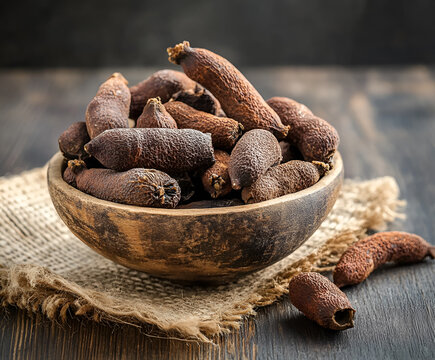 Tamarind fruit on the table