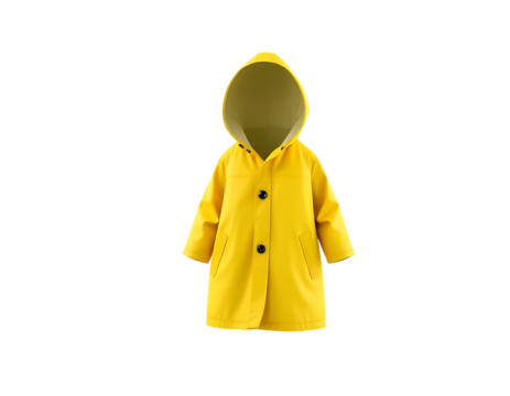 Yellow Hooded Raincoat for Children