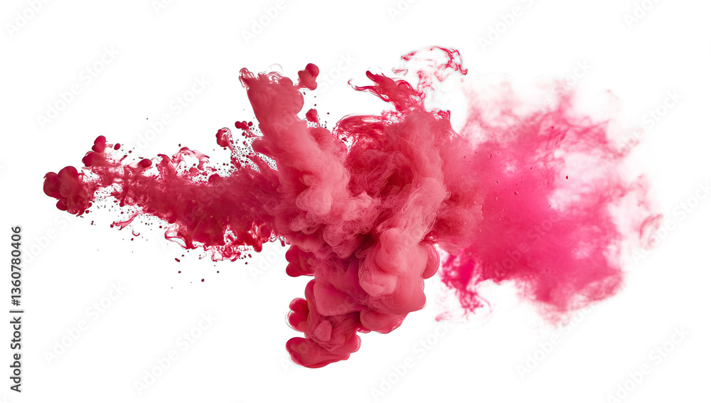 Poster explosion of pink smoke creating a dynamic and artistic visual e