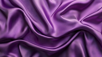 Fototapeta premium 3D render of a purple and violet satin cloth background featuring wavy folds and a shiny texture, creating an abstract wallpaper with a smooth gradient. High-resolution and detailed.