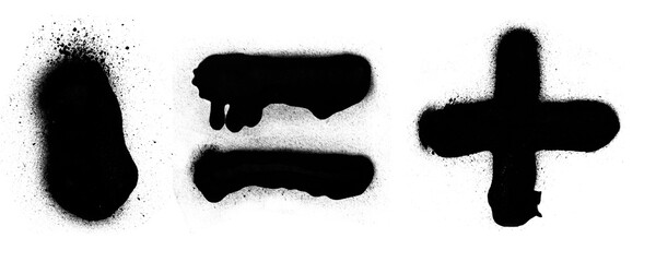 Set of Abstract Black Spray Paint Brush Strokes for Creative Overlays and Design Elements on Transparent or White Background