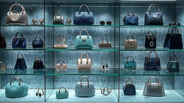 Luxury Handbag Display in a Modern Boutique