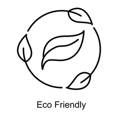 Vector icon for eco-friendly practices. Displays leaves forming a circle to represent sustainability, nature conservation, and green initiatives.