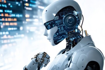 Fototapeta premium An ai-powered personal finance advisor suggesting personalized investment strategies based on user data on white