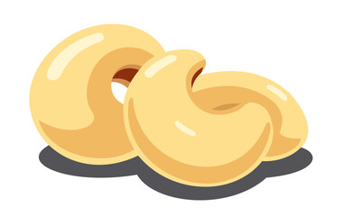 Cashew nuts. Vector isolated illustration
