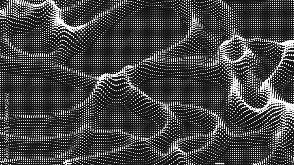 Aufkleber point wave threads texture. abstract dot background. technological cyberspace background.