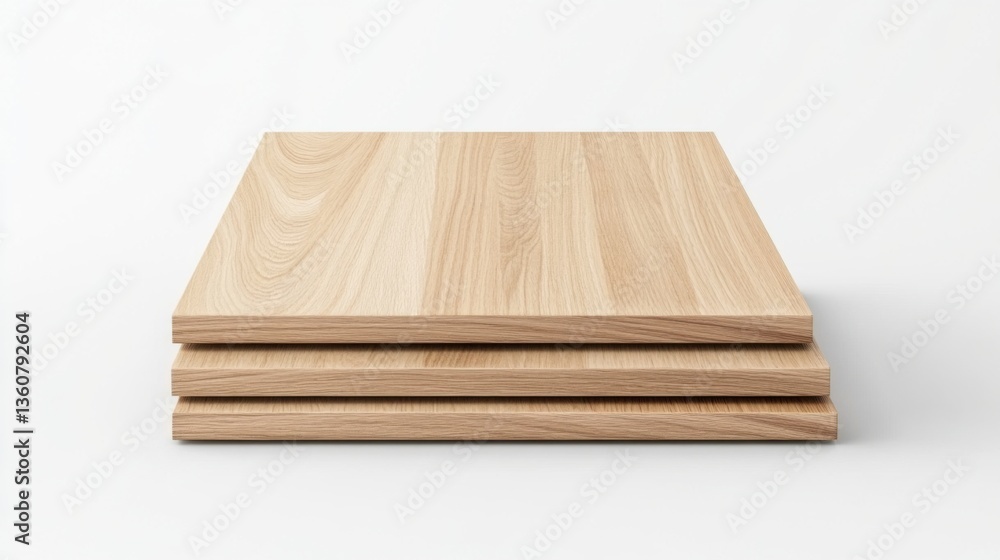 Poster light hardwood planks stacked neatly on soft background for interior design and crafting projects