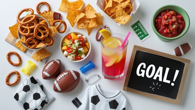 Game Day Snacks: A Winning Flat-Lay for Football Time
