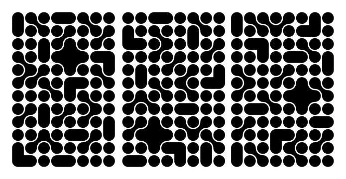 Metaball Shape Geometric Patterns. Abstract Vector Blobs and Liquid Shapes. Modern Graphic Design. Organic and Fluid Metaballs Icons