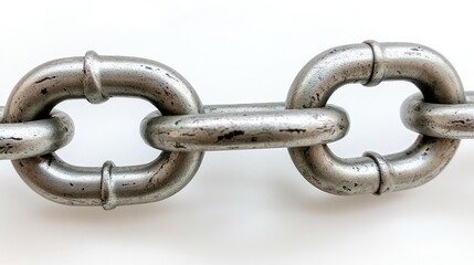 Obraz premium Close-up of a Metal Chain: Interlocking Links, Strength, and Industrial Design