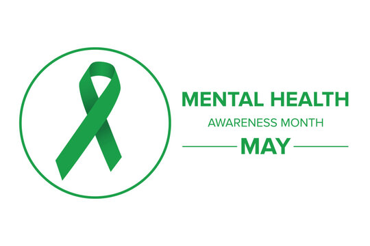 Mental Health Awareness Month in May. Raising awareness of mental health. Control and protection. Prevention campaign. Medical health care design. Vector illustration	