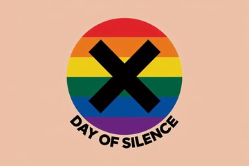 Fototapeta premium Colorful rainbow circle with text Day of Silence. 