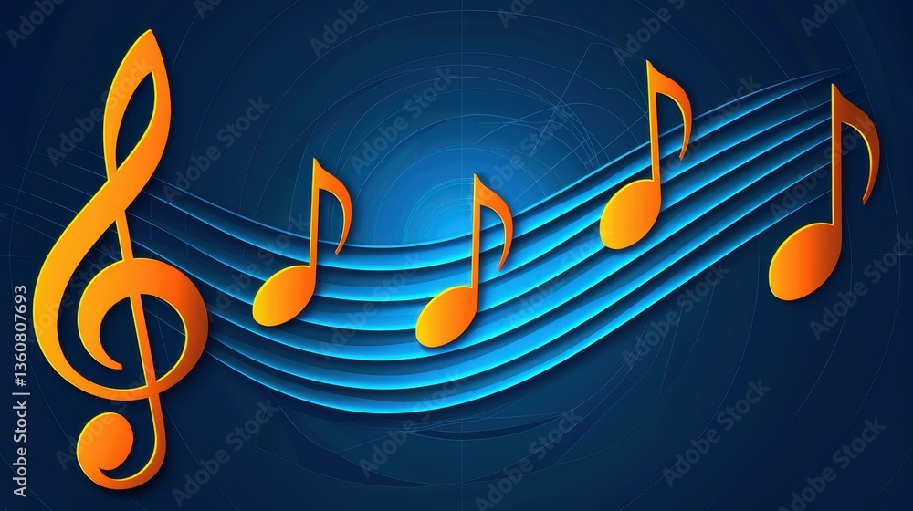 Poster dive into a vibrant world of sound with this stunning vector illustration featuring abstract music n