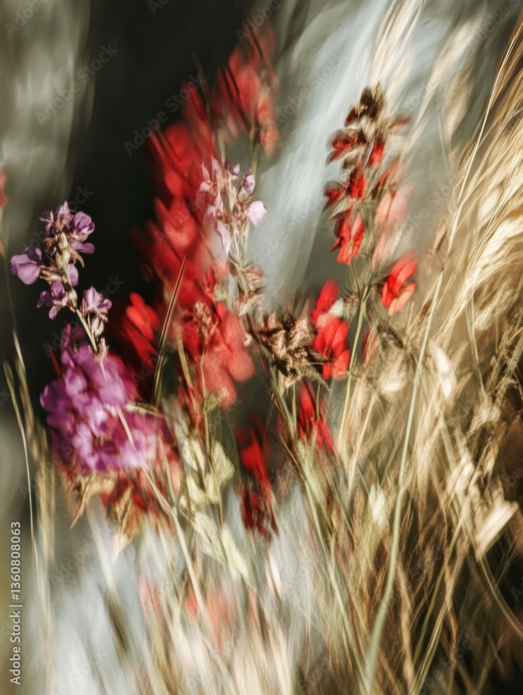 Poster dynamic motion of plant growth from seed to harvest in a vibrant time-lapse inspired composition gen